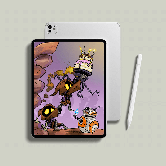 Ipad con una ilustracion